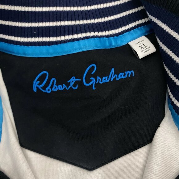 Robert Graham Mens Gray Black Camo 1/4 Zip Casual Pullover Sweater Sz XL Classic - Picture 4 of 5